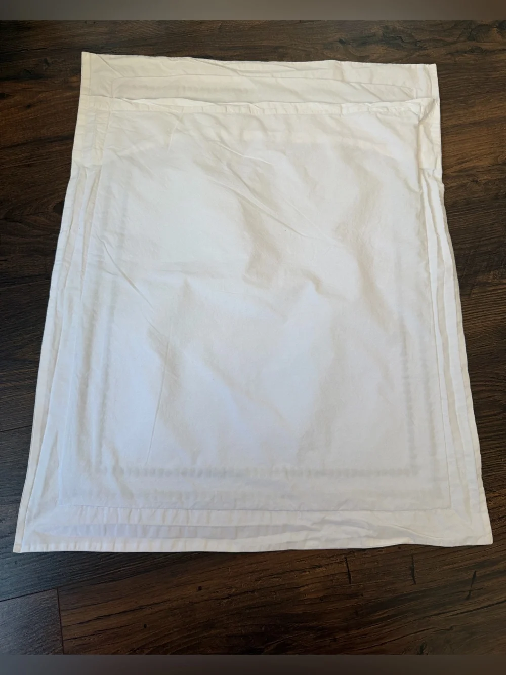 Pottery Barn Vintage Green Embroidered White Embroidered Standard Shams TWO
